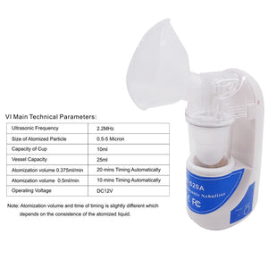 Home Health Care Ultrasonic Portable Atomizer Mini Nebulizer Children Adults Care Handheld Airway Inhale Humidifier Nebulizer