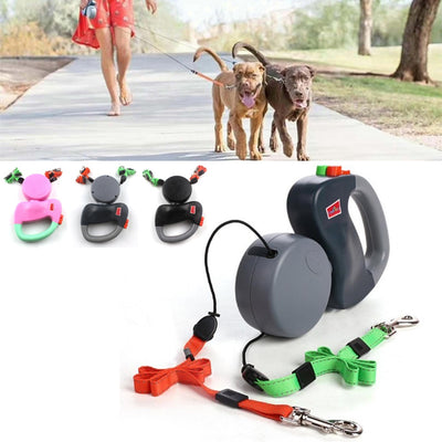 Creative Double Dog Walking Leash Chain Pets Supplies