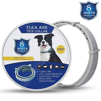 Flea and Tick Collar for Dogs 8-Month Tick and Flea Control for Dogs and Cats 100% Natural Adjustable Pet Puppy Dog Flea Collar